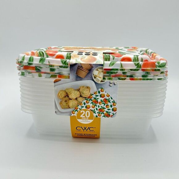 CWC 20-Piece Orange Fruit Food Storage Containers - Picture 2 of 3